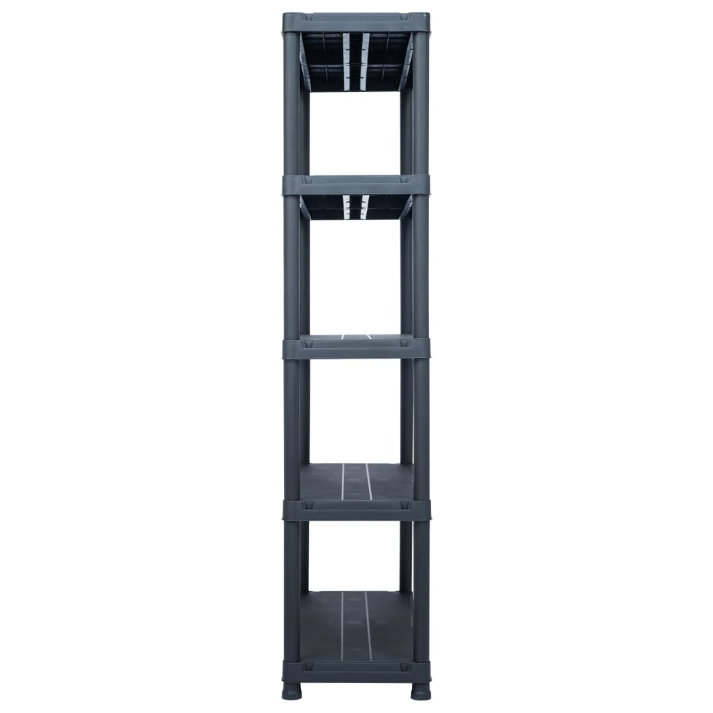 vidaXL Storage Shelf Racks 2 pcs Black 250 kg 80x40x180 cm Plastic