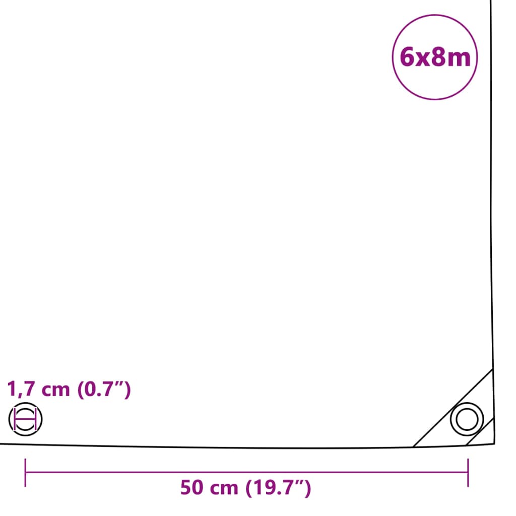 vidaXL Tarpaulin 650 g/m² 6x8 m Blue