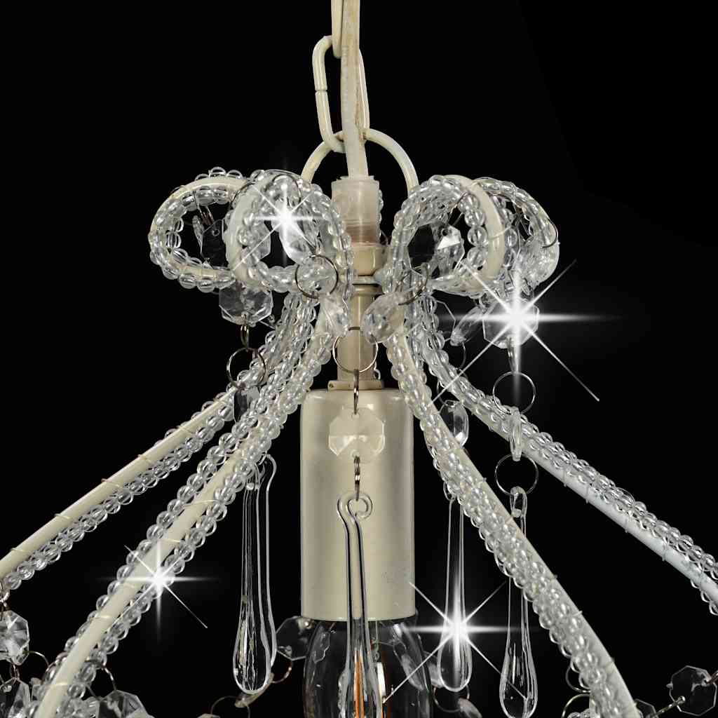 281593 vidaXL Ceiling Lamp with Beads White Round E14