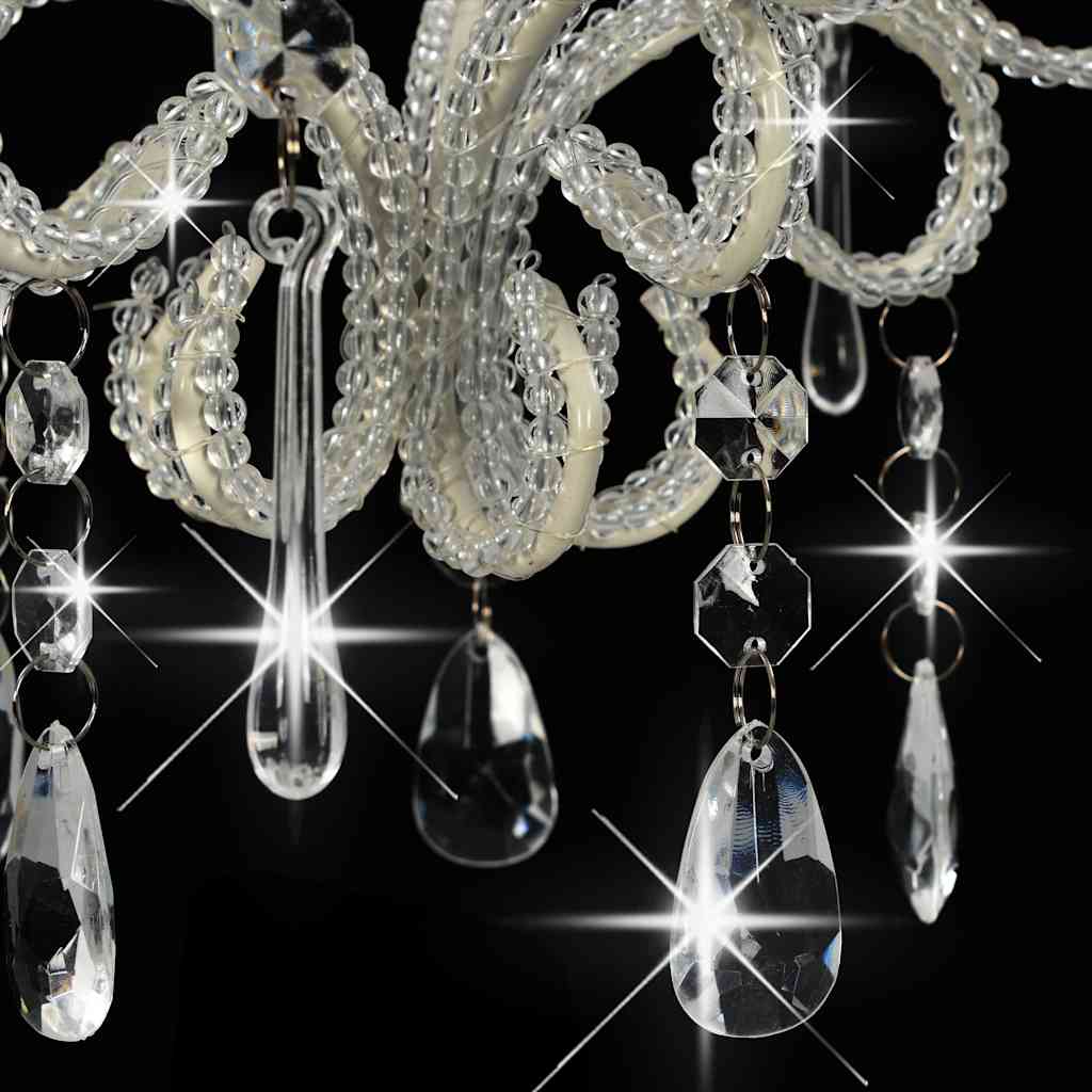 281593 vidaXL Ceiling Lamp with Beads White Round E14