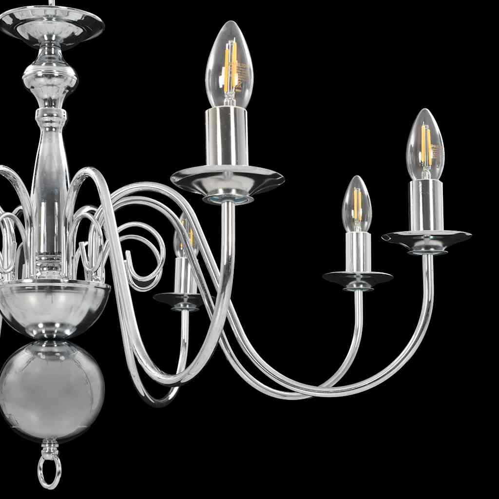 281618 vidaXL Chandelier Silver 8 x E14 Bulbs