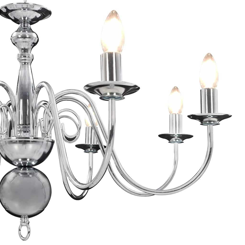 281618 vidaXL Chandelier Silver 8 x E14 Bulbs