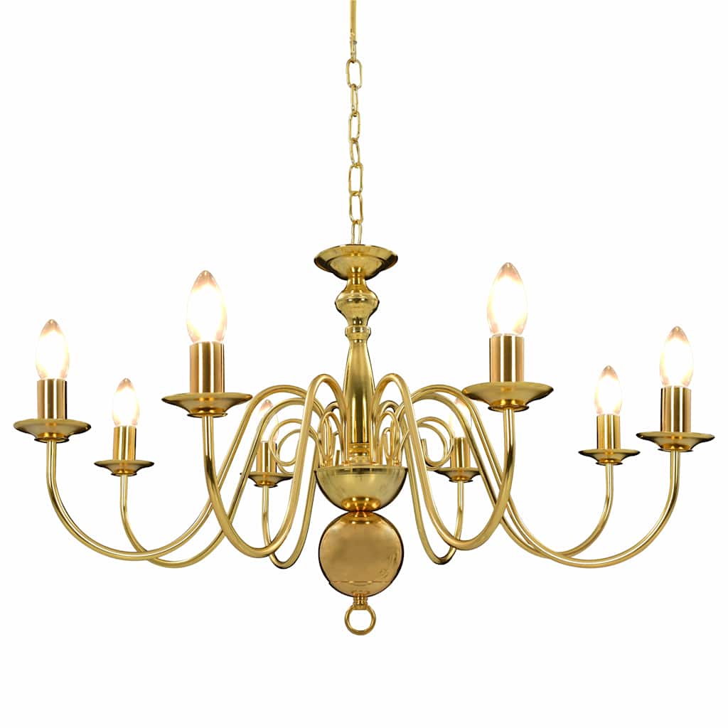 281619 vidaXL Chandelier Golden 8 x E14 Bulbs