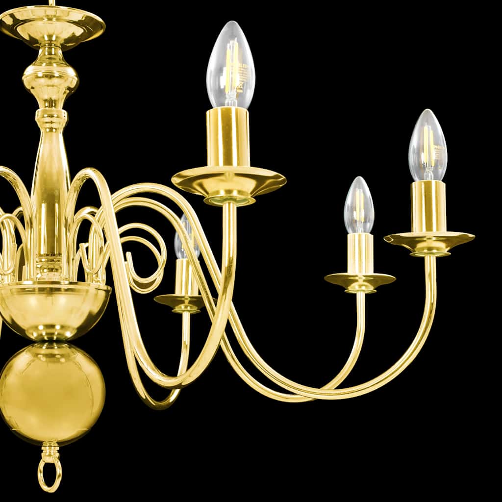 281619 vidaXL Chandelier Golden 8 x E14 Bulbs
