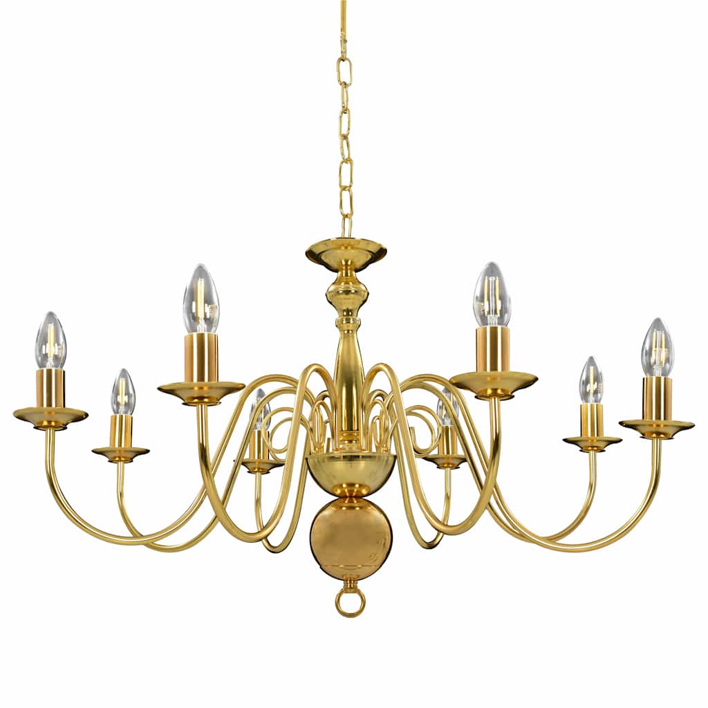 281619 vidaXL Chandelier Golden 8 x E14 Bulbs