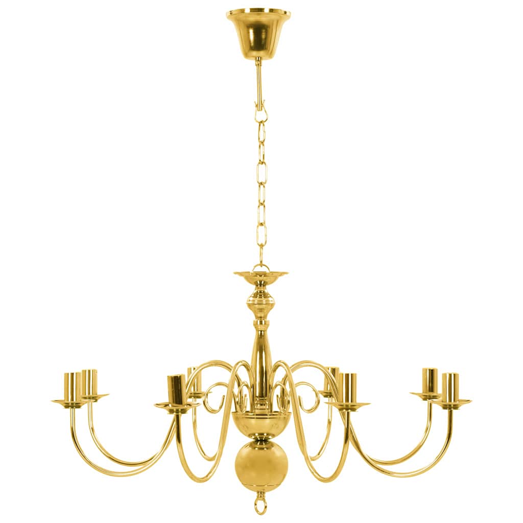 281619 vidaXL Chandelier Golden 8 x E14 Bulbs