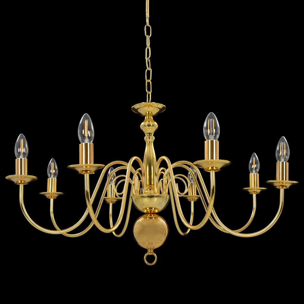 281619 vidaXL Chandelier Golden 8 x E14 Bulbs
