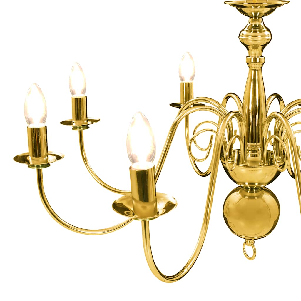 281619 vidaXL Chandelier Golden 8 x E14 Bulbs