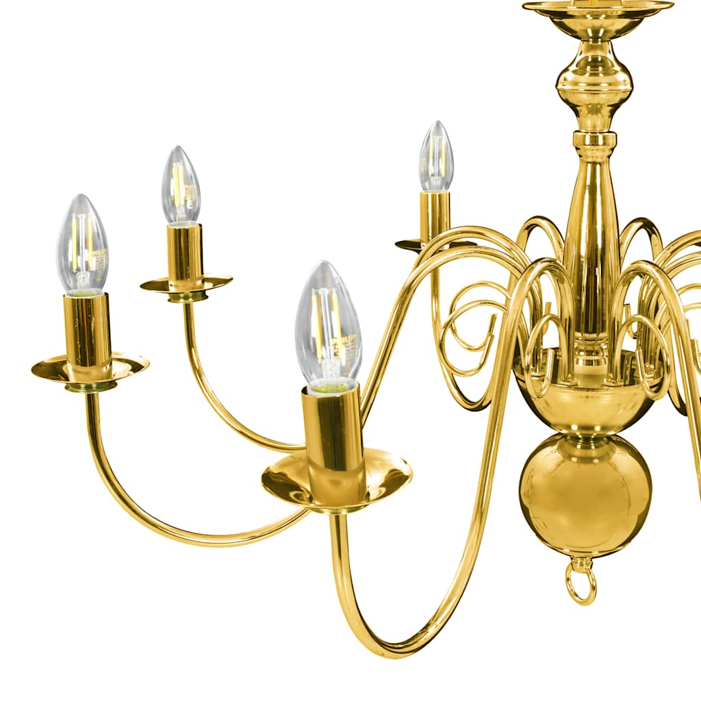 281619 vidaXL Chandelier Golden 8 x E14 Bulbs