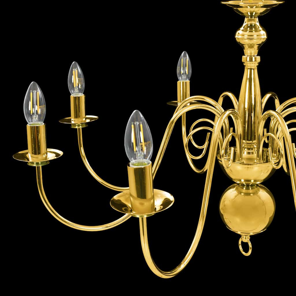281619 vidaXL Chandelier Golden 8 x E14 Bulbs