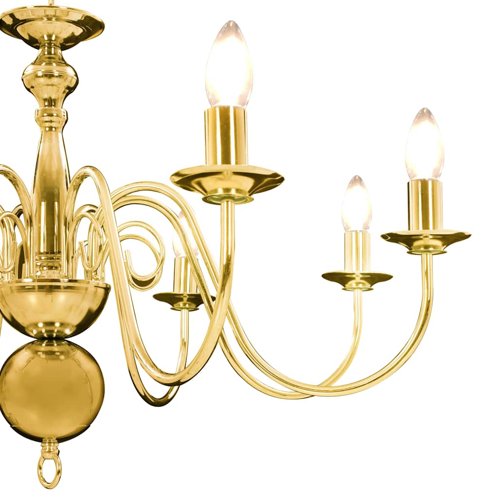 281619 vidaXL Chandelier Golden 8 x E14 Bulbs