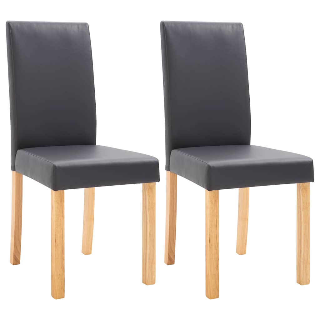 Dining Chairs 2 pcs Gray Faux Leather