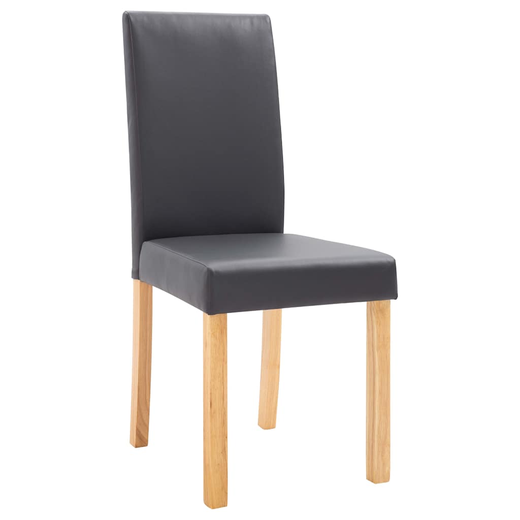 Dining Chairs 2 pcs Gray Faux Leather