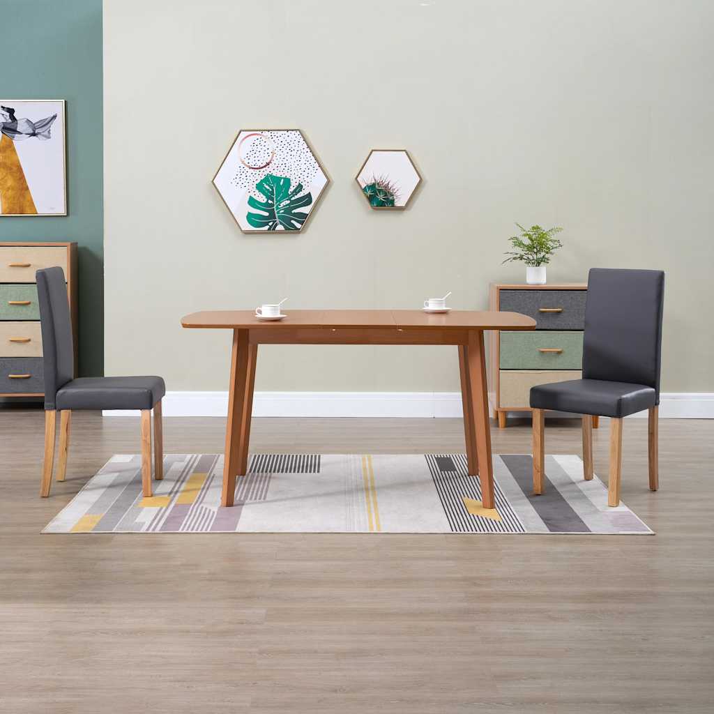 Dining Chairs 2 pcs Gray Faux Leather
