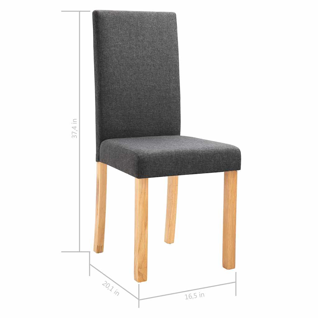 Dining Chairs 2 pcs Dark Gray Fabric