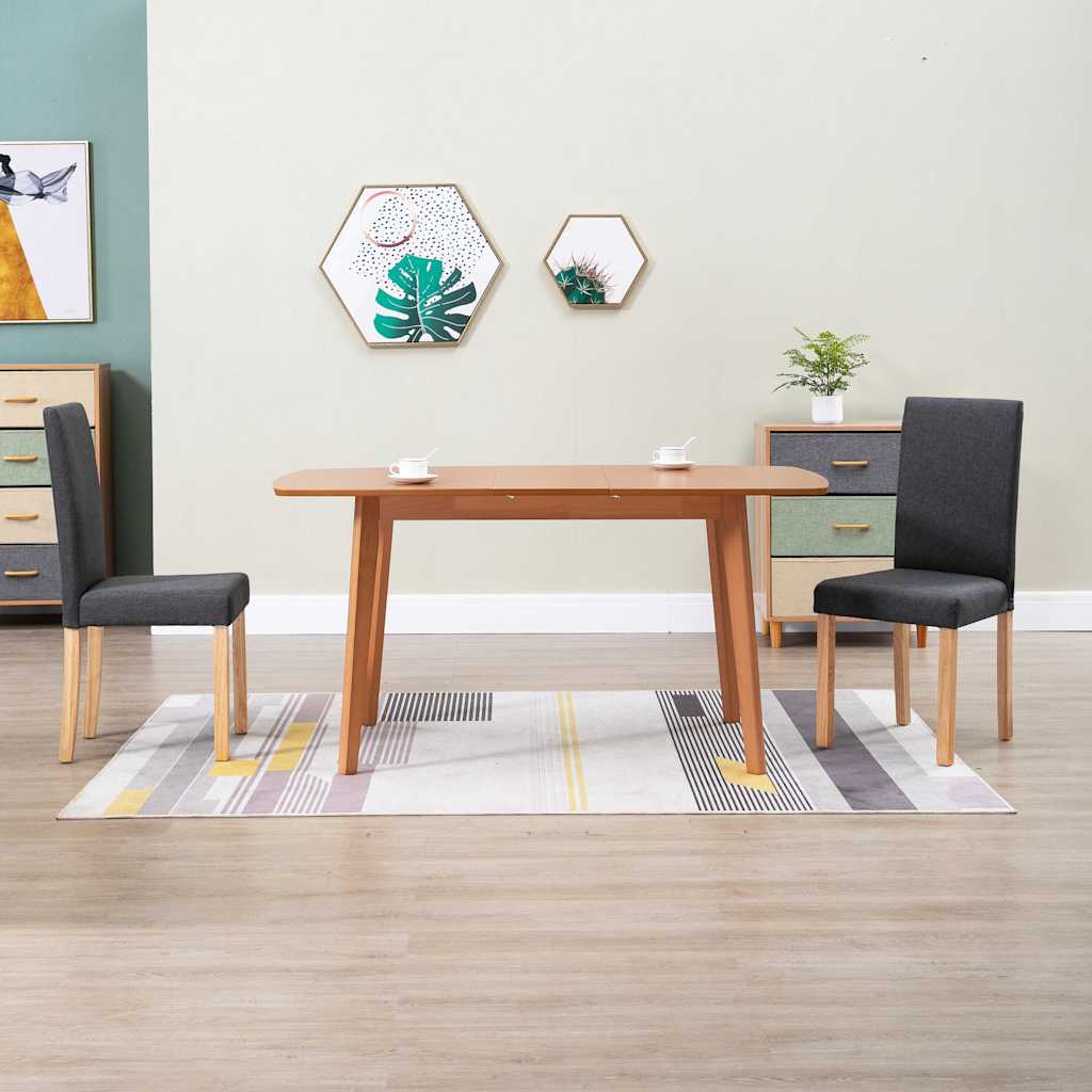 Dining Chairs 2 pcs Dark Gray Fabric