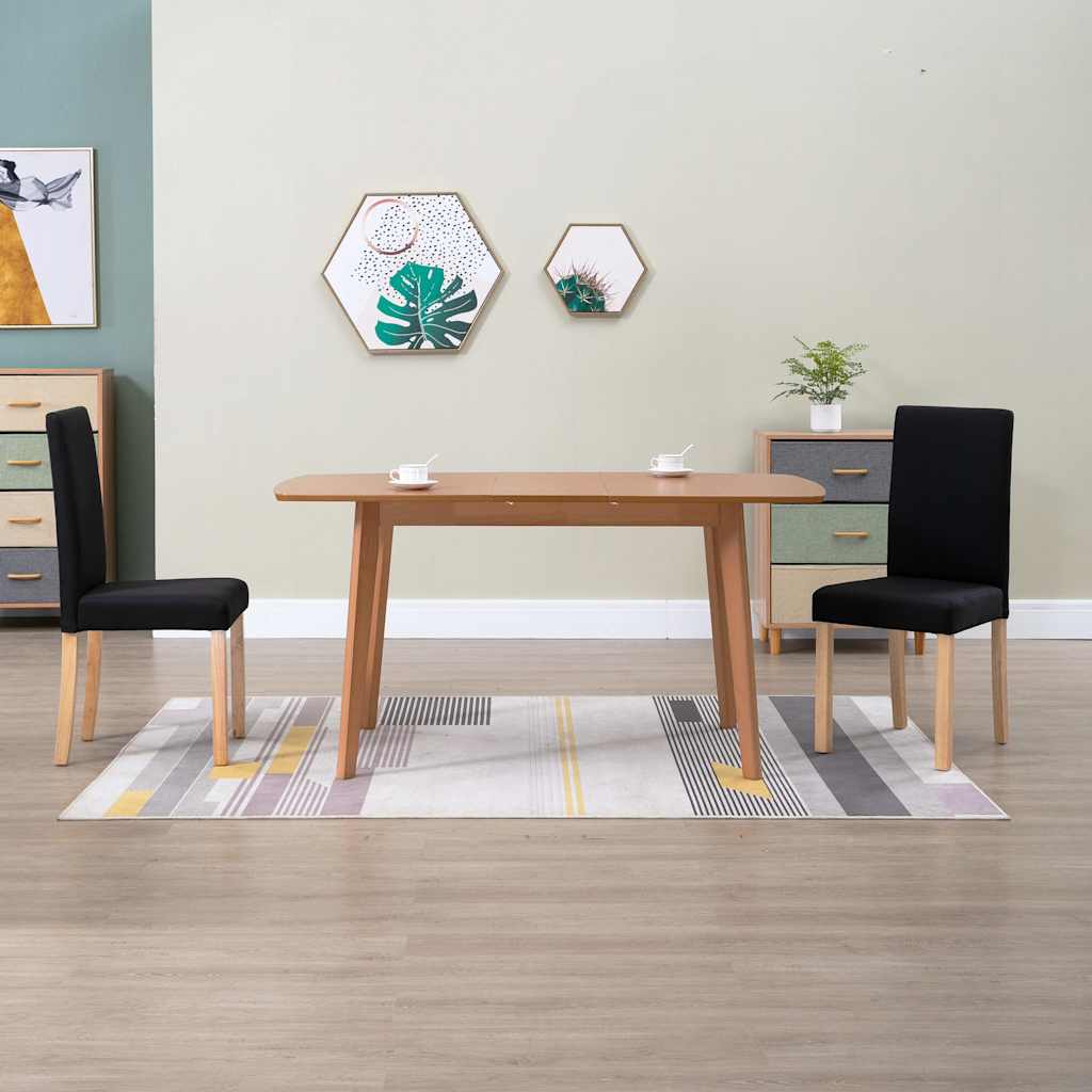 Dining Chairs 2 pcs Black Fabric