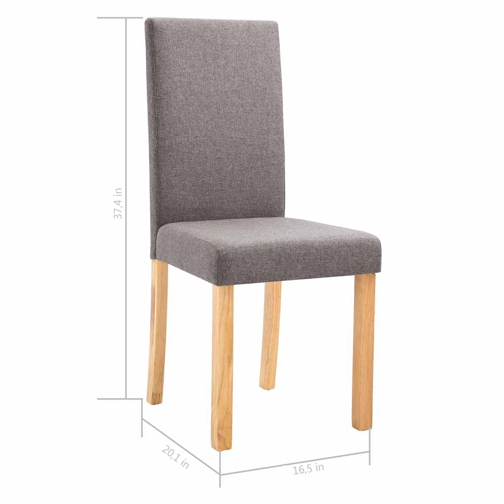 Dining Chairs 4 pcs Taupe Fabric