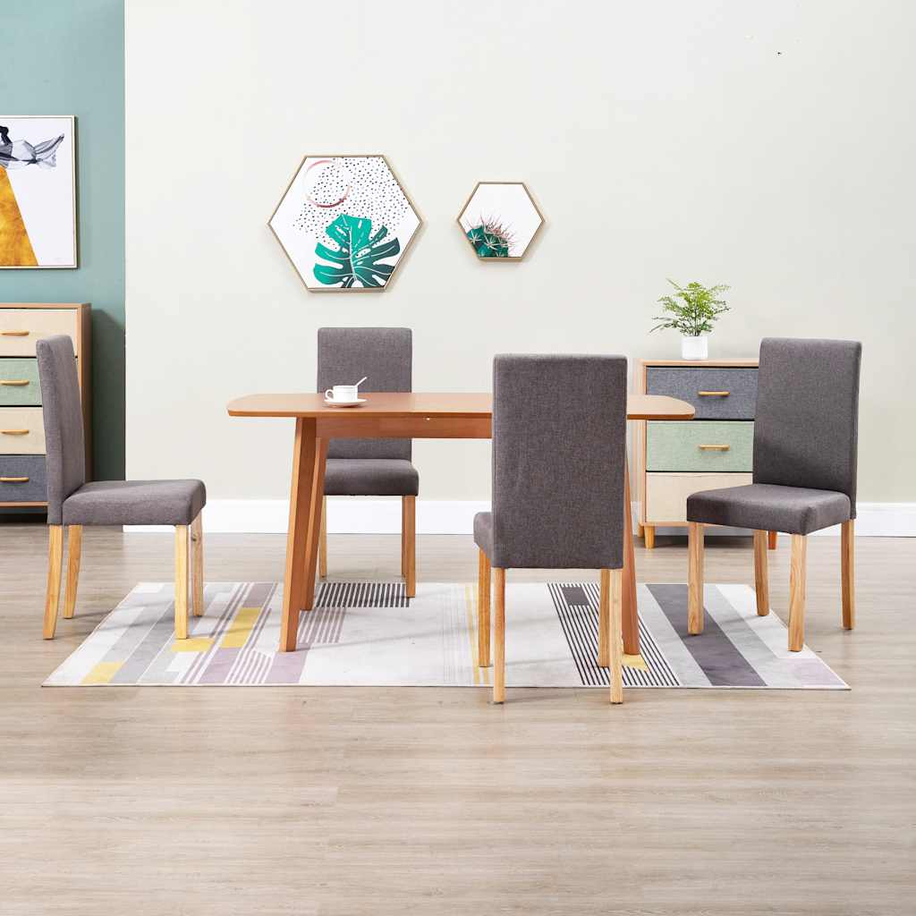 Dining Chairs 4 pcs Taupe Fabric
