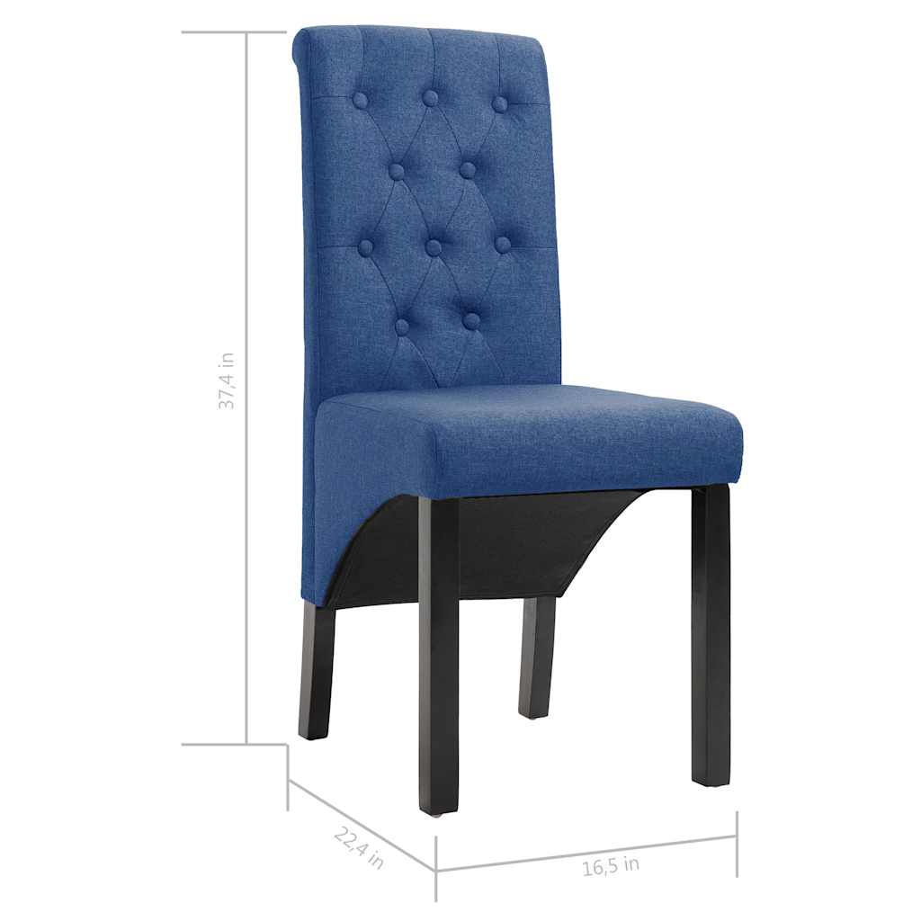 Dining Chairs 2 pcs Blue Fabric