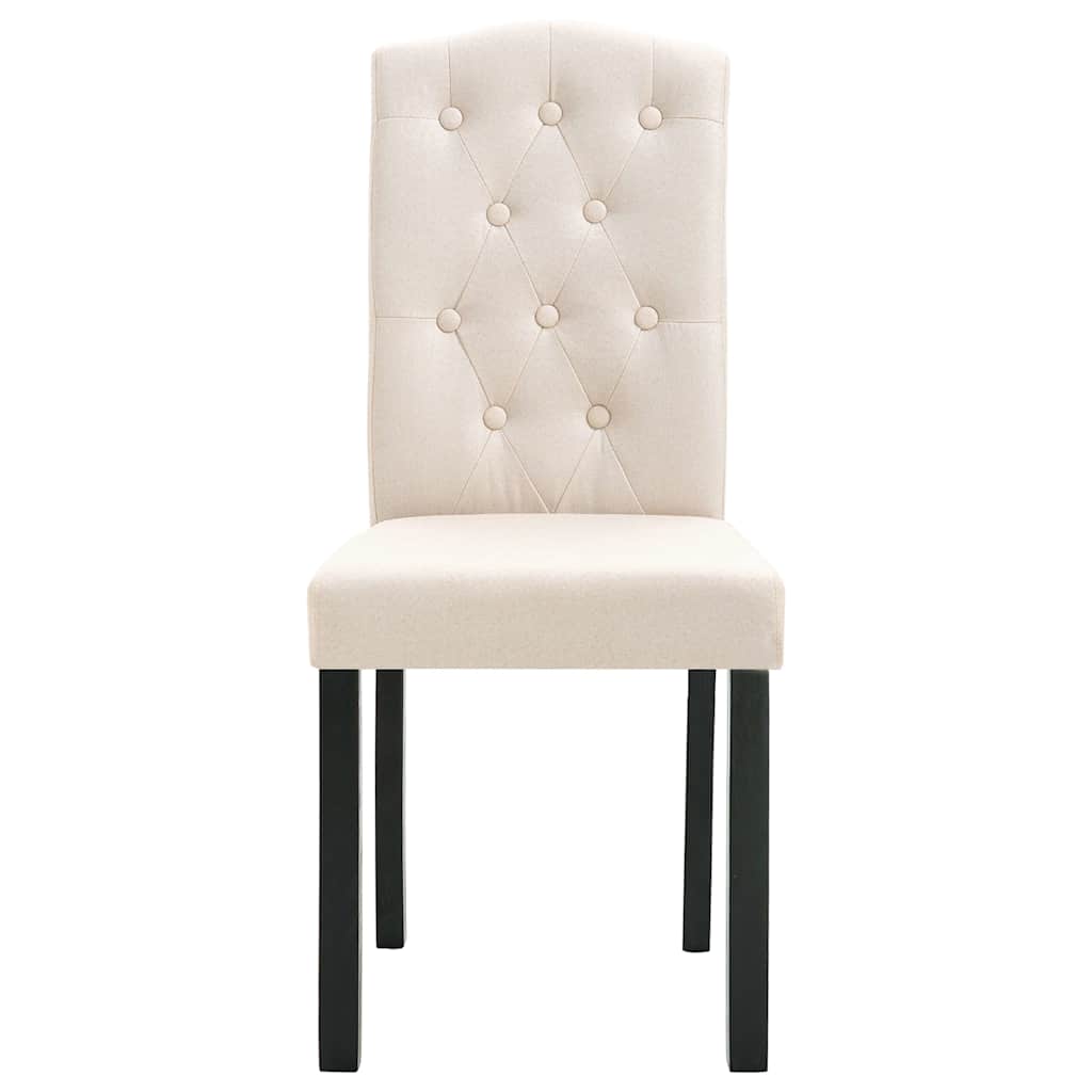 Dining Chairs 4 pcs Cream Fabric