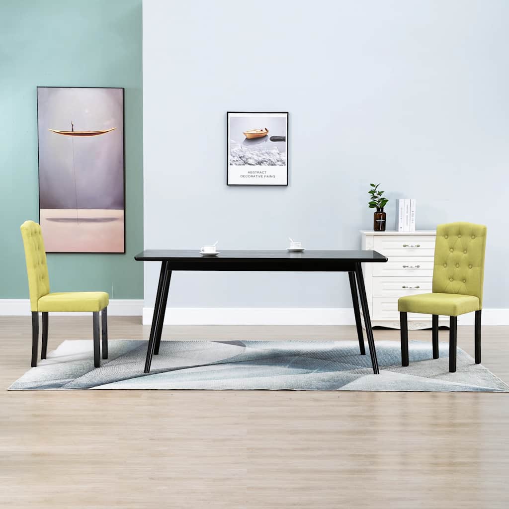 Dining Chairs 2 pcs Green Fabric