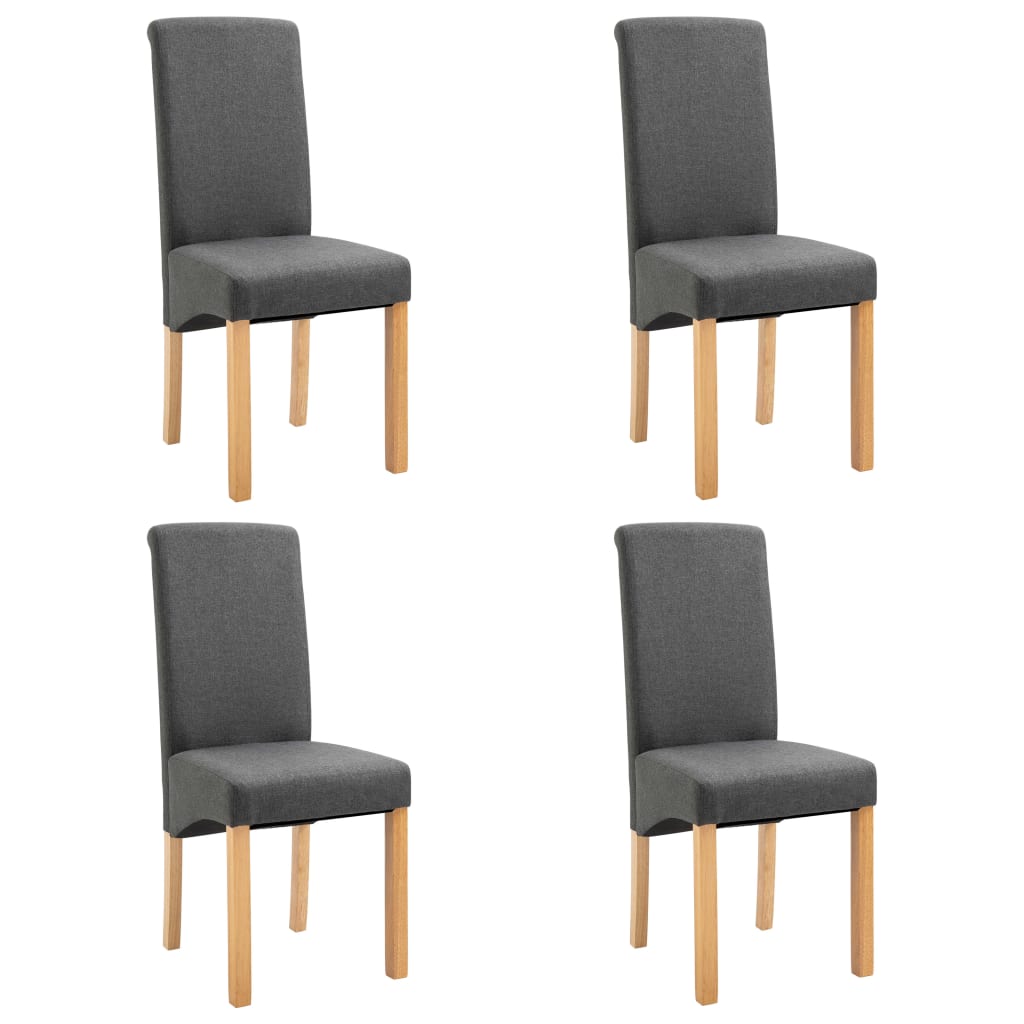 Dining Chairs 4 pcs Gray Fabric