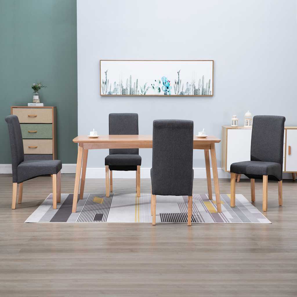 Dining Chairs 4 pcs Gray Fabric