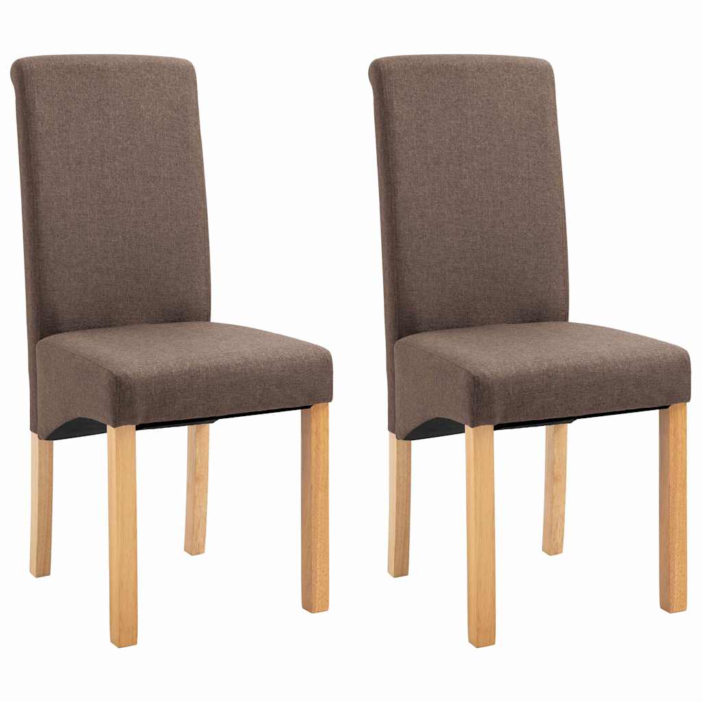 Dining Chairs 2 pcs Brown Fabric