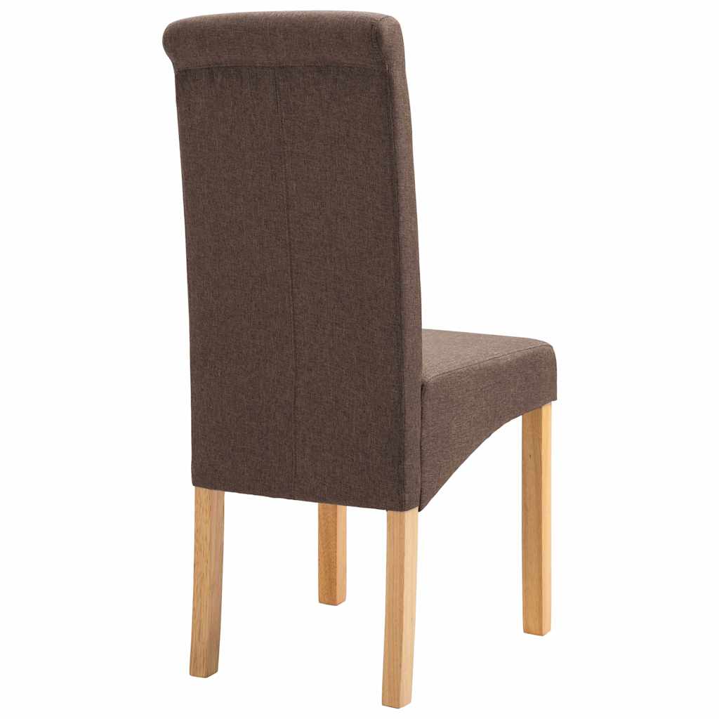 Dining Chairs 2 pcs Brown Fabric