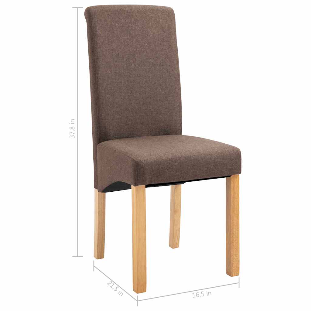 Dining Chairs 2 pcs Brown Fabric
