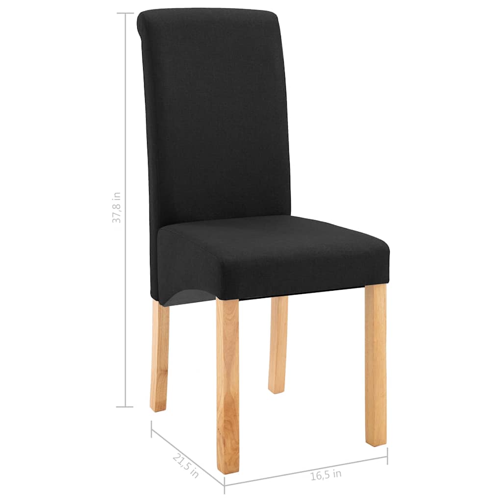 Dining Chairs 2 pcs Black Fabric