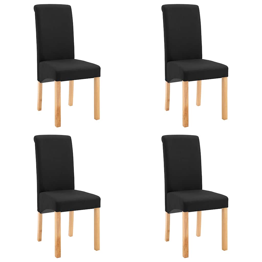 Dining Chairs 4 pcs Black Fabric