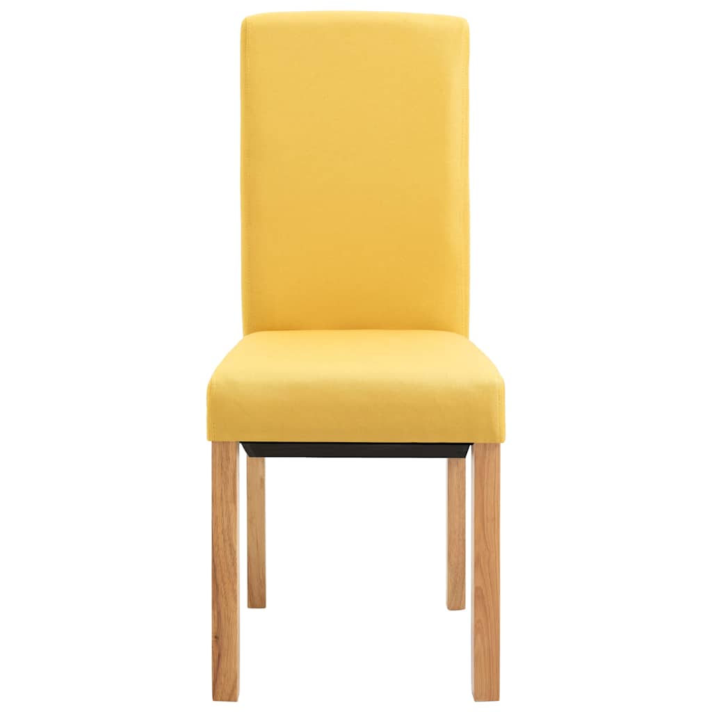 Dining Chairs 4 pcs Yellow Fabric