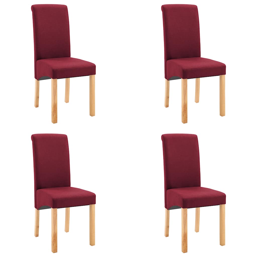 Dining Chairs 4 pcs Red Fabric