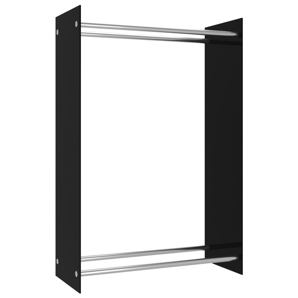 vidaXL Firewood Rack Black 80x35x120 cm Glass