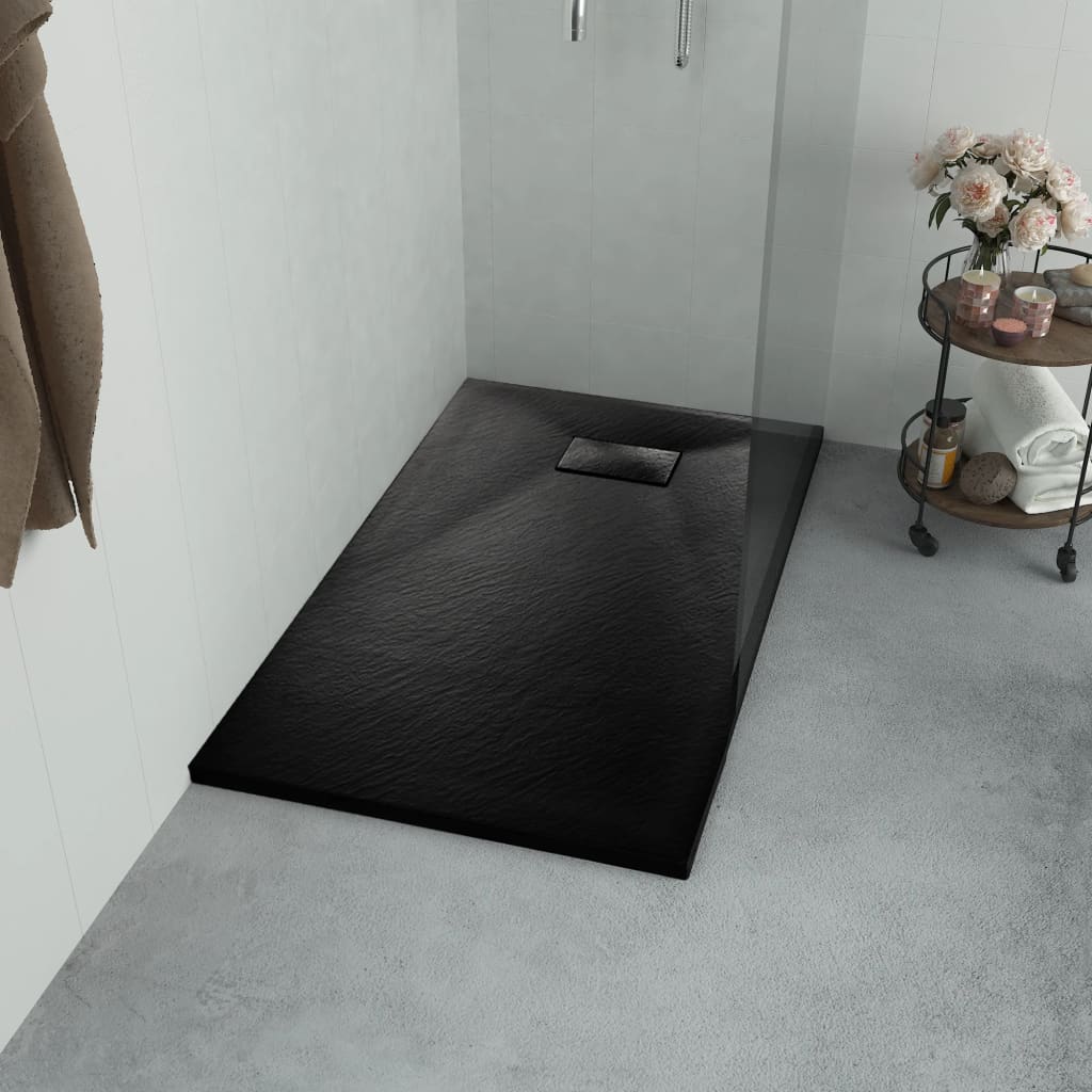 vidaXL Shower Base Tray SMC Black 90x70 cm