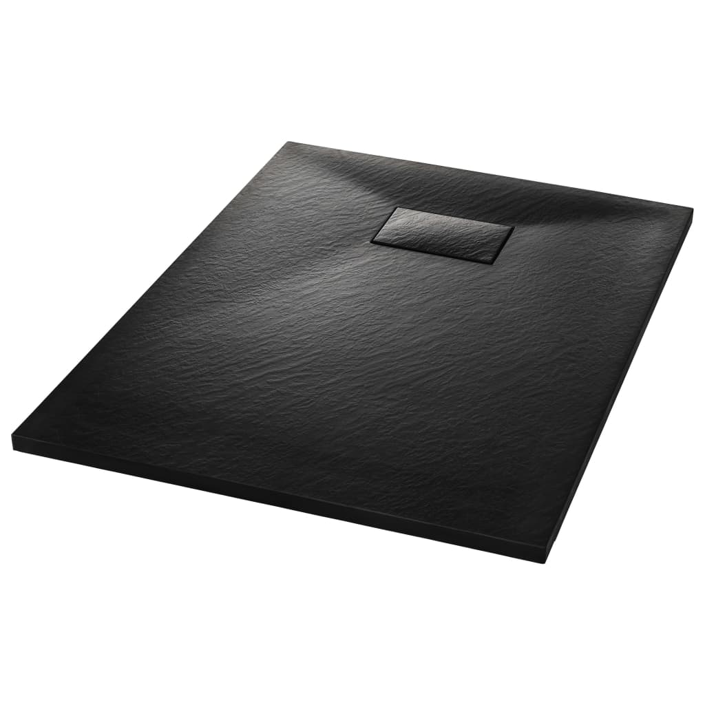 vidaXL Shower Base Tray SMC Black 100x70 cm