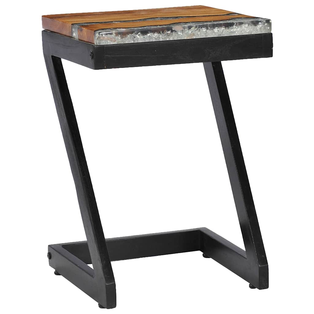 281649 vidaXL Coffee Table 30x30x50 cm Solid Teak Wood and Polyresin