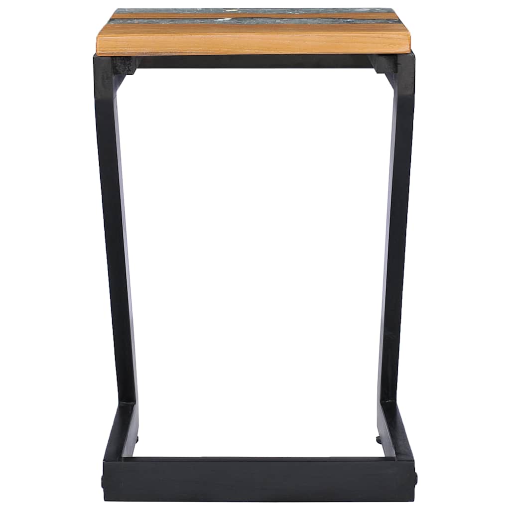 281649 vidaXL Coffee Table 30x30x50 cm Solid Teak Wood and Polyresin