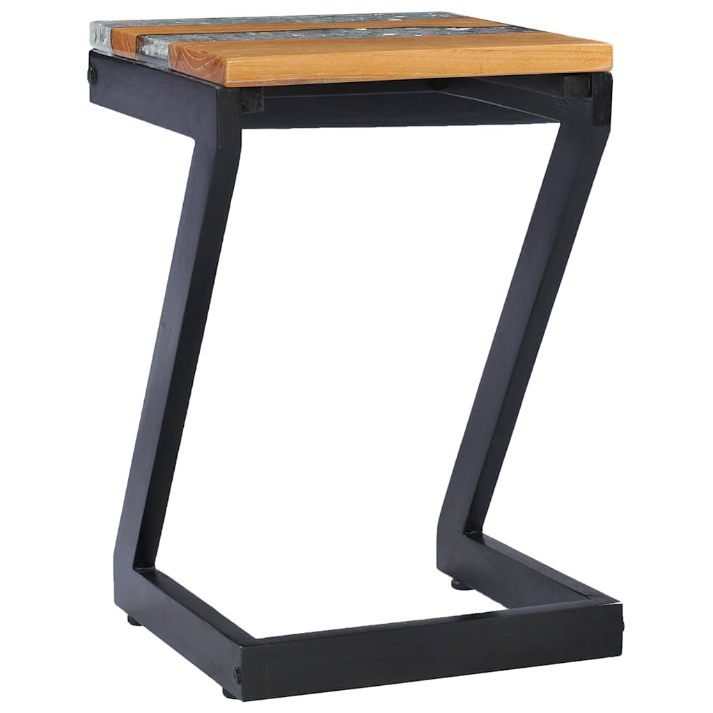 281649 vidaXL Coffee Table 30x30x50 cm Solid Teak Wood and Polyresin