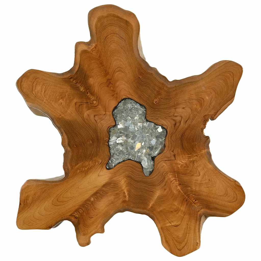 281651 vidaXL Coffee Table 70x45 cm Solid Teak Wood and Polyresin