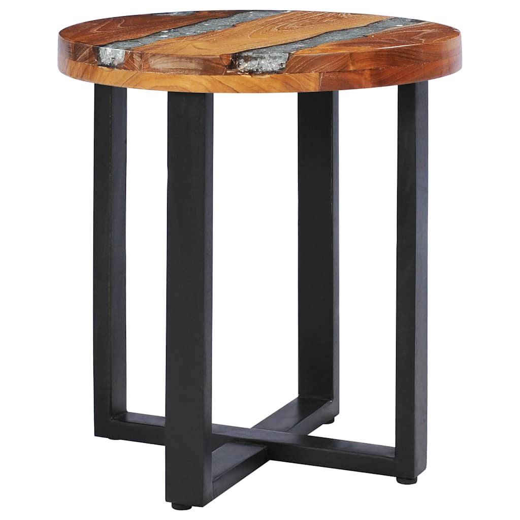 Coffee Table 40x45 cm Solid Teak Wood and Polyresin