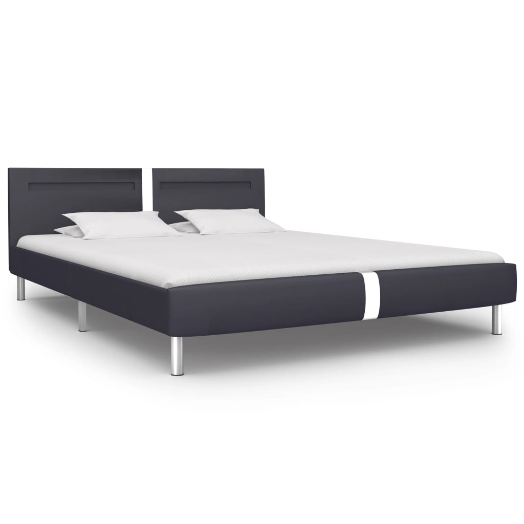 vidaXL Bed Frame with LED without Mattress Black 150x200 cm King Size