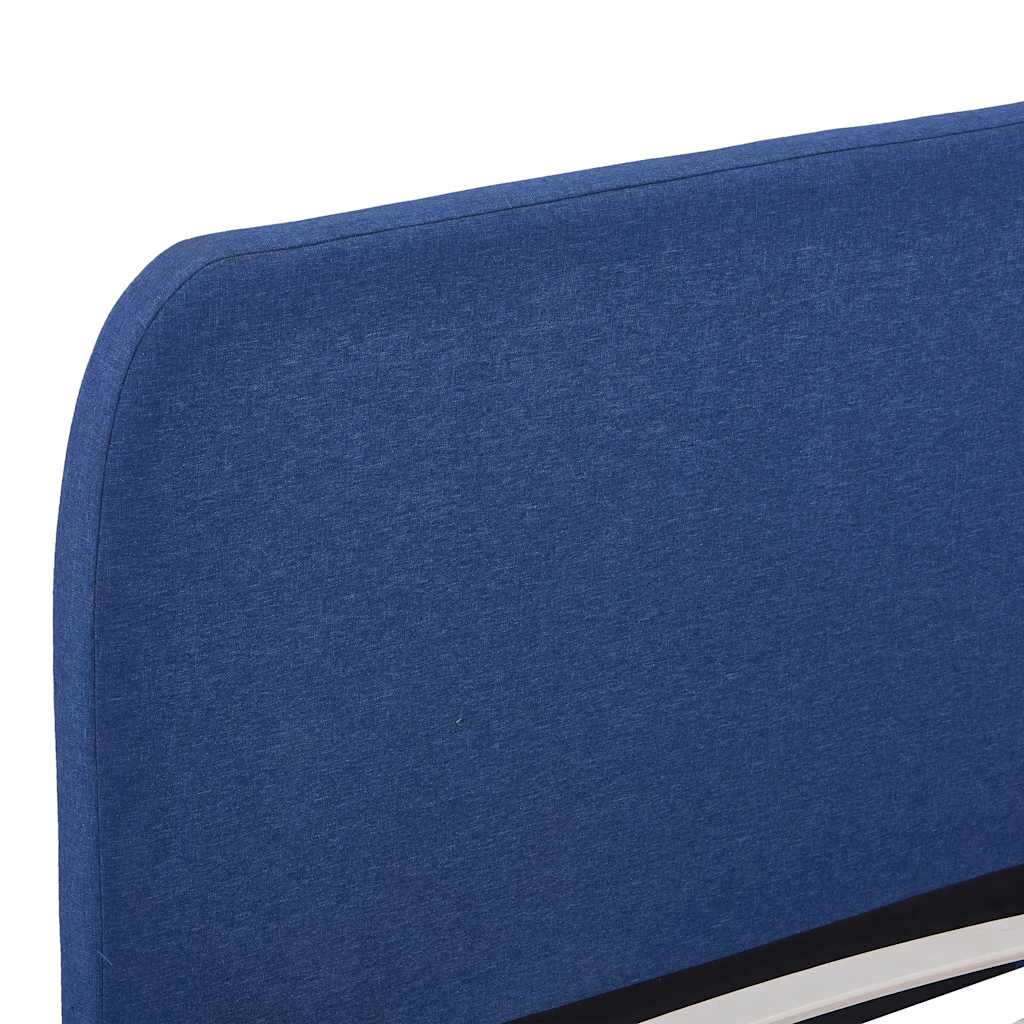 Bed Frame without Mattress Blue Fabric 150x200 cm King Size