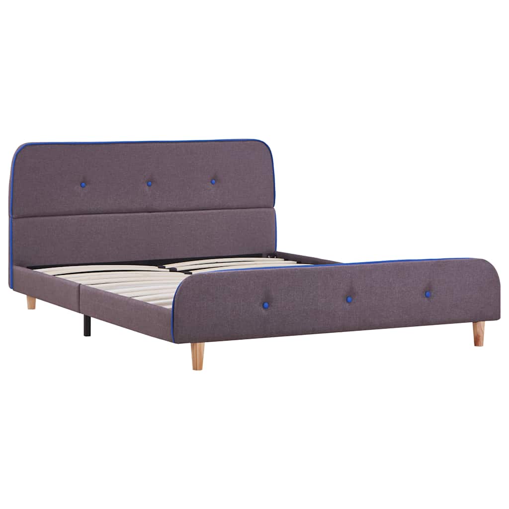 Bed Frame without Mattress Taupe Fabric 135x190 cm Double