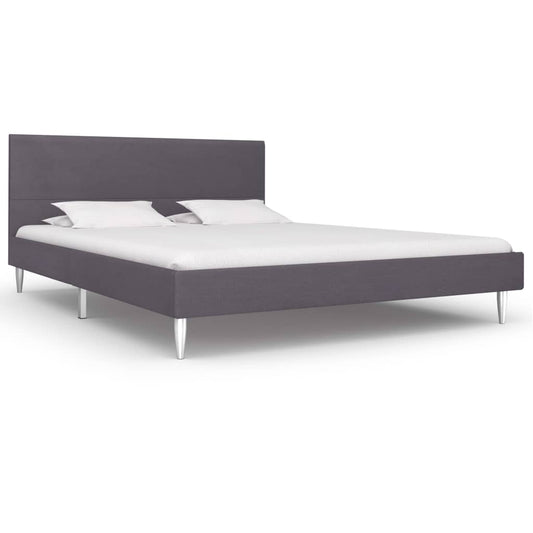 vidaXL Bed Frame without Mattress Grey Fabric 135x190 cm Double