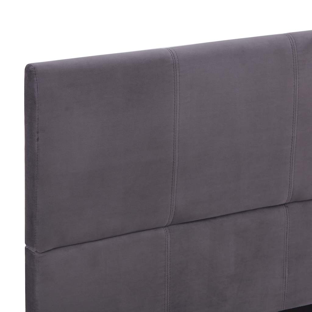 Bed Frame without Mattress Grey Fabric 135x190 cm Double