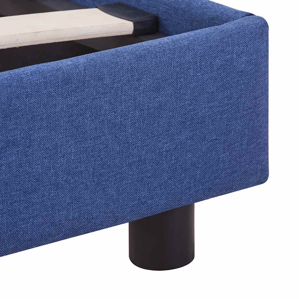 Bed Frame without Mattress Blue Fabric 150x200 cm King Size
