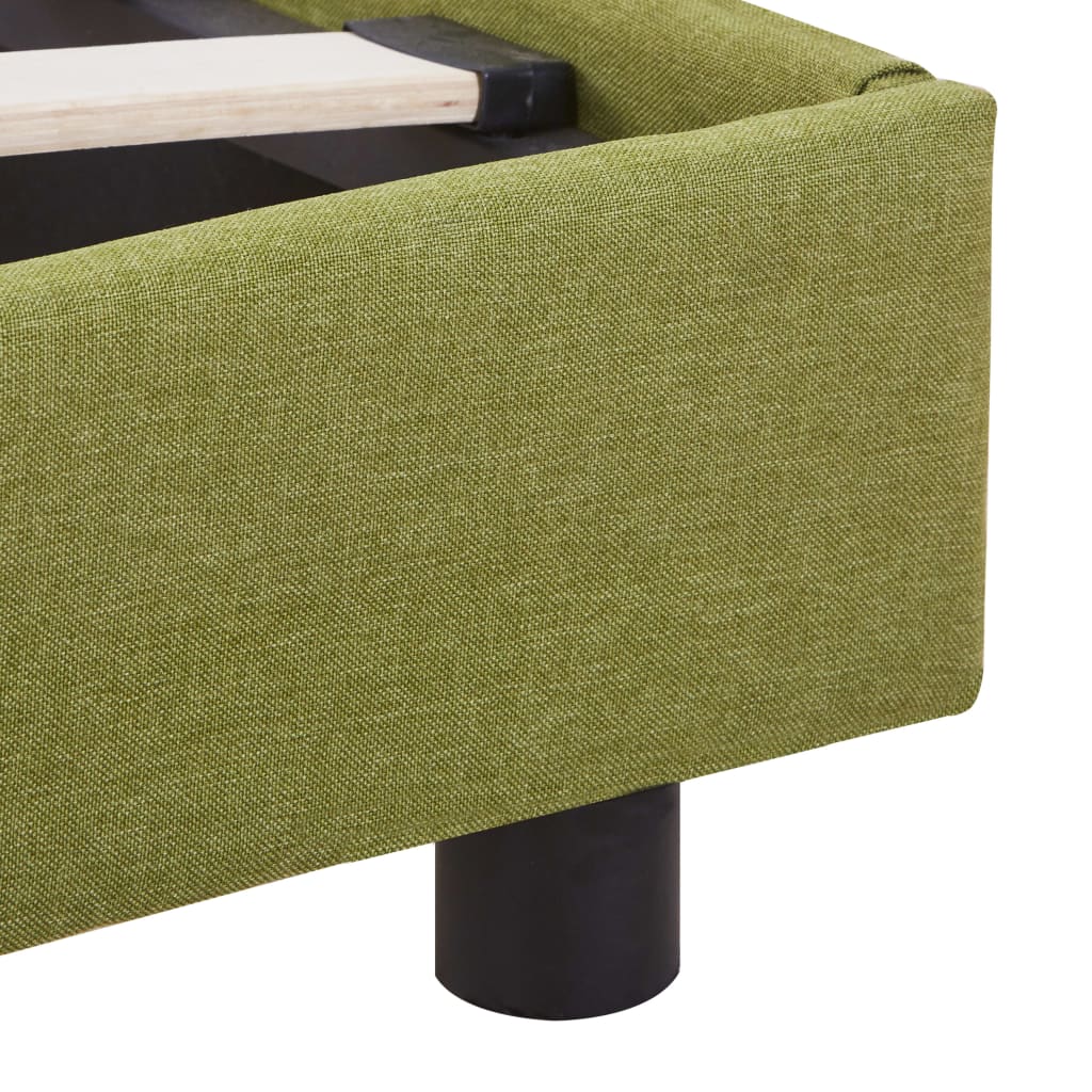 vidaXL Bed Frame Green Fabric 120x190 cm Small Double